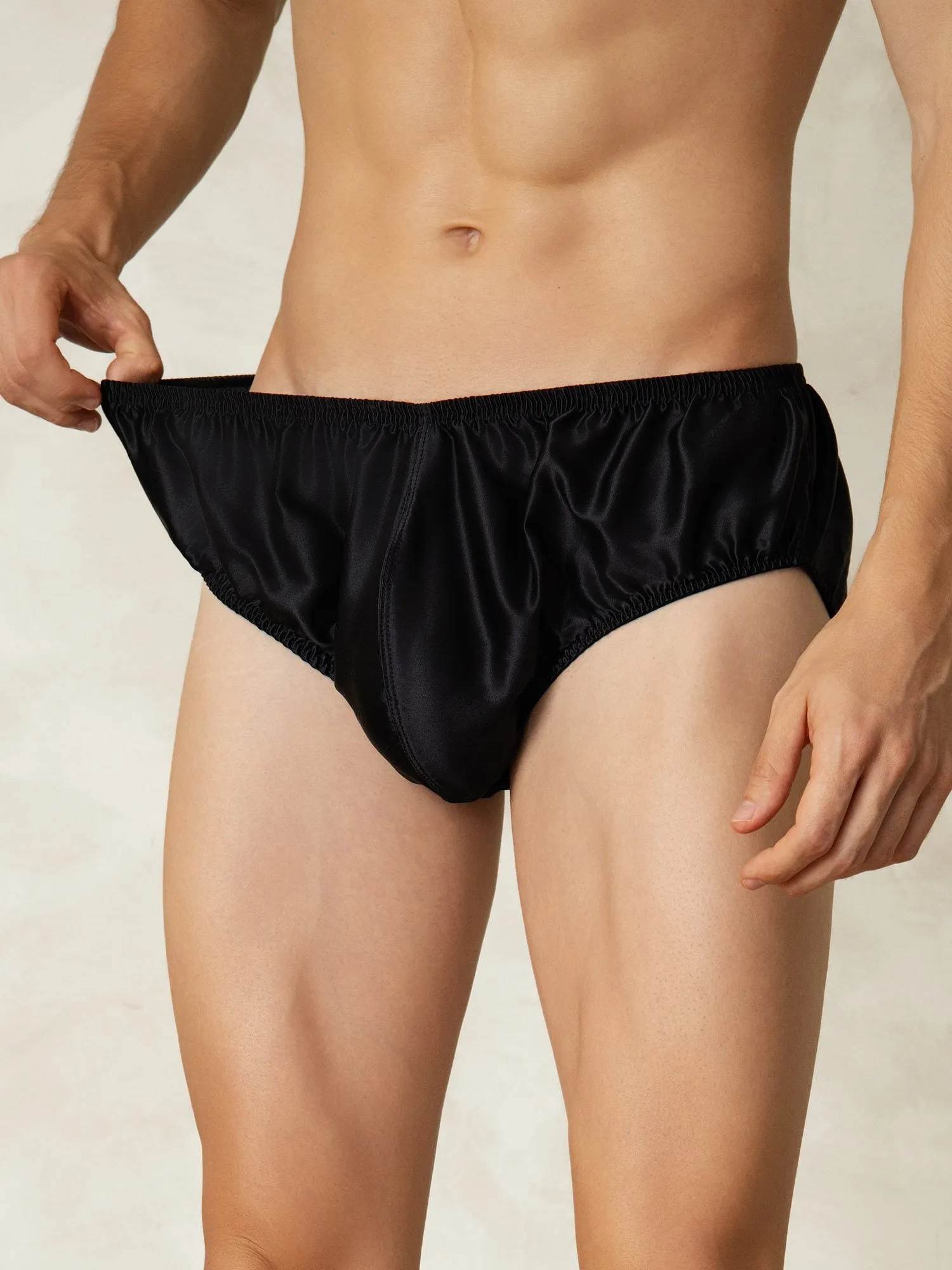 100% Mulberry Silk Briefs Men's Underwear with Elastic Waistband sold by SilkSilky