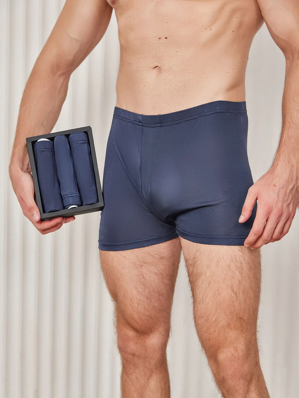 3Pcs 100% Mulberry Silk Open Front Boxer Briefs for Men sold by SilkSilky product image thumbnail 4