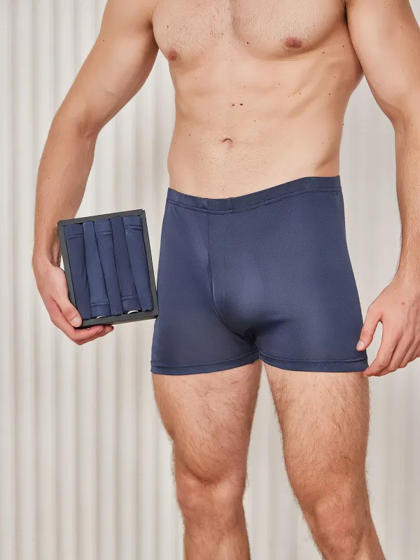 5Pcs Pure Silk Men‘s Boxer Briefs with Fly Opening made by SilkSilky