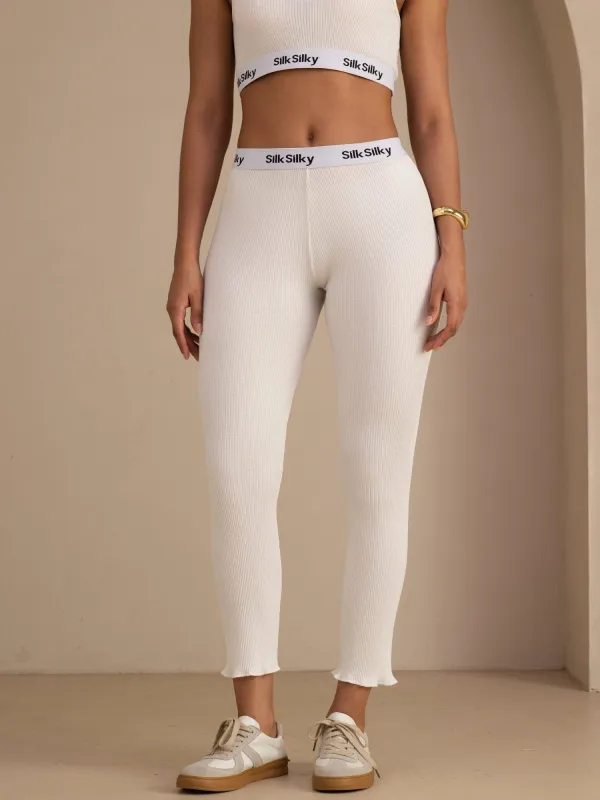 Silk Cotton High Waist Drawstring Slim-Fit Jogger Pants with Side Pockets made by SilkSilky