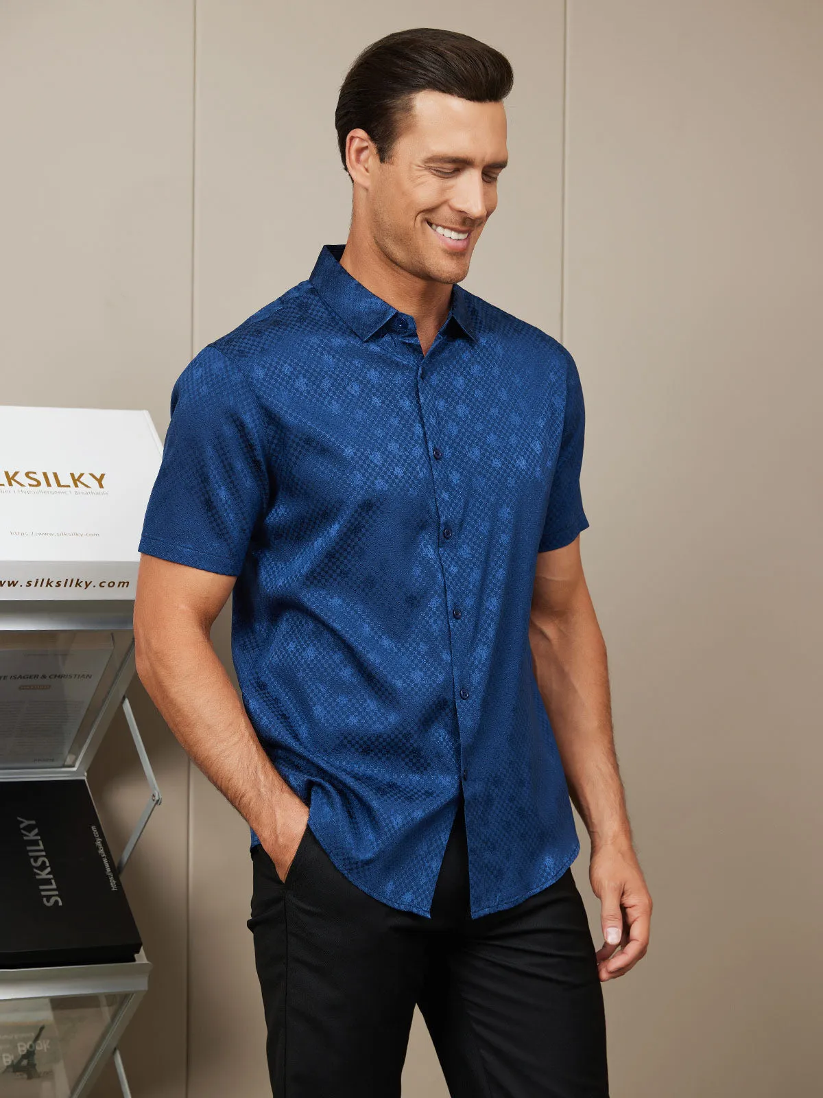 Clearance(US Warehouse) - 19 Momme Mulberry Silk Basic Mens Shirt sold by SilkSilky