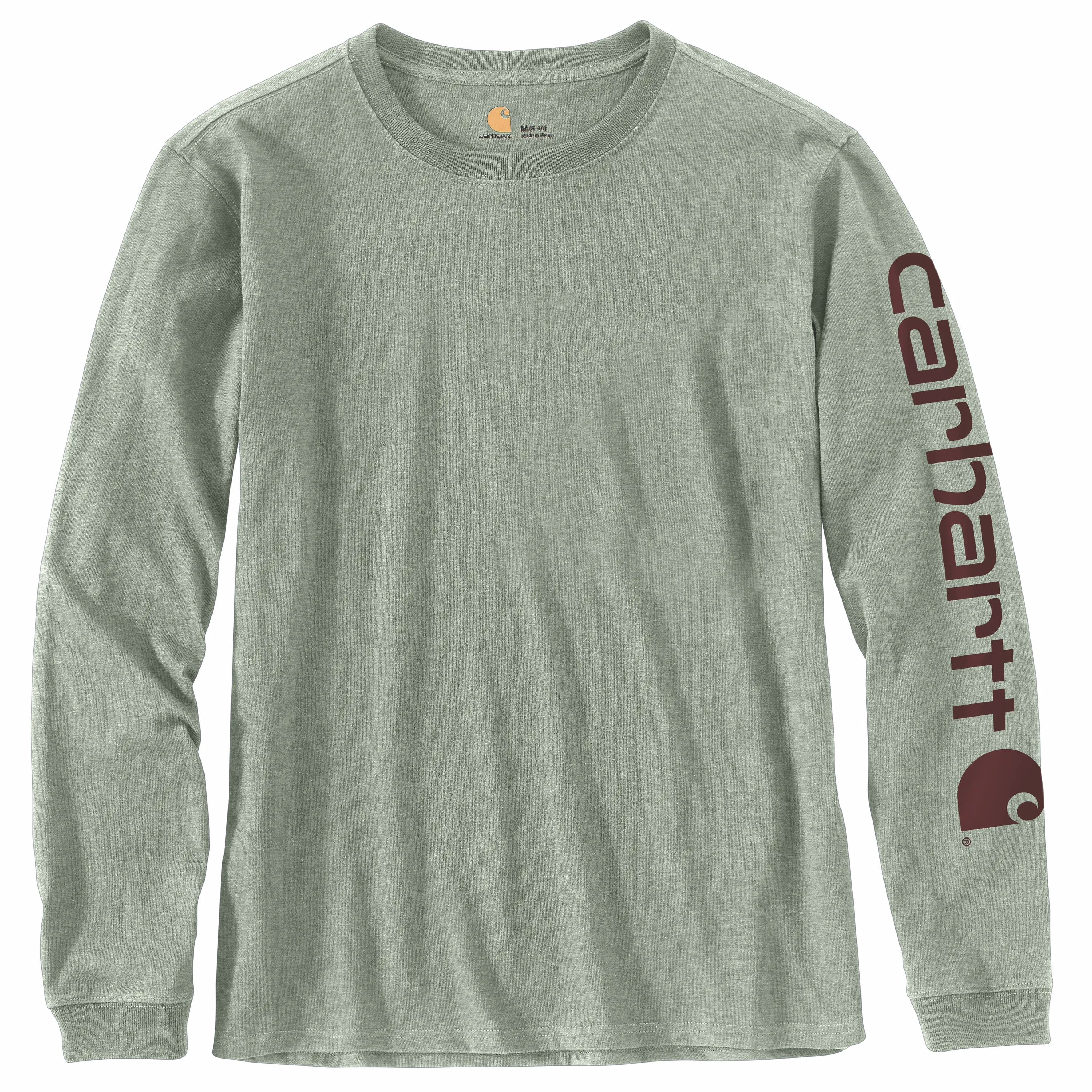Carhartt Women's Heavyweight Long Sleeve Logo T-Shirt_Tinted Sage Heather sold by Work World