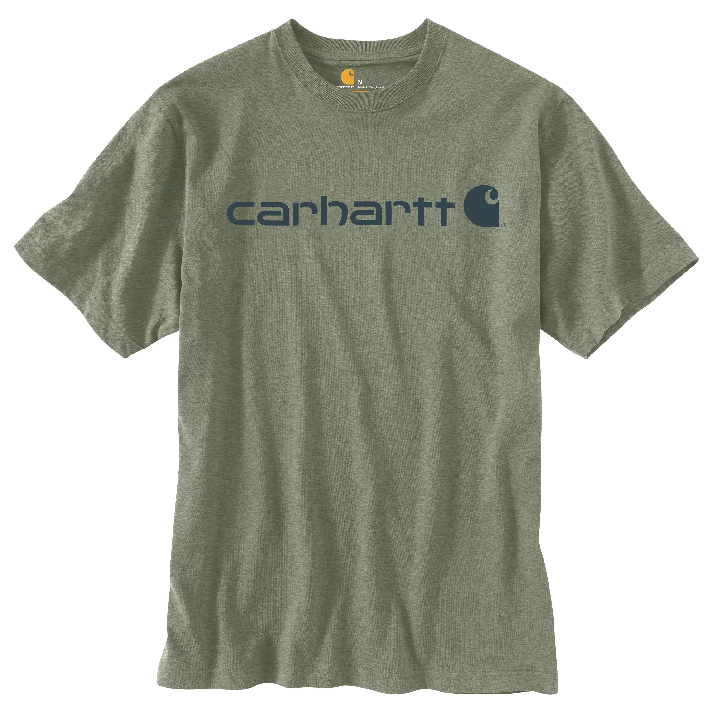 Carhartt Men's Signature Logo Short Sleeve T-Shirt_Oil Green Heather sold by Work World