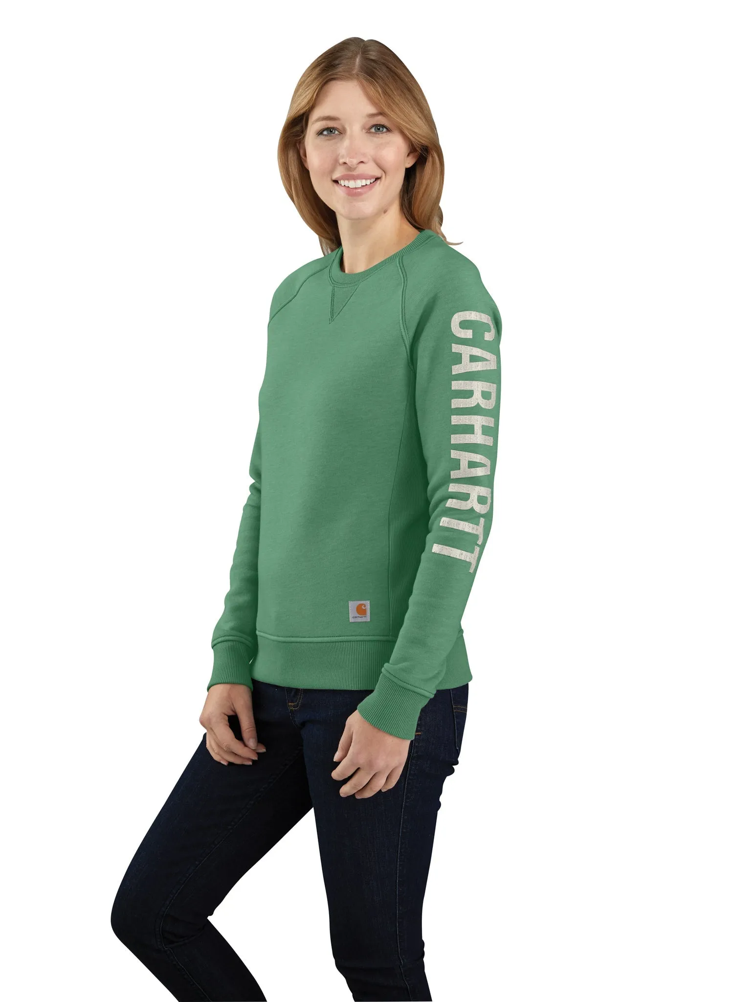 Carhartt Women's Crewneck Graphic Sweatshirt_Boreal Heather sold by Work World