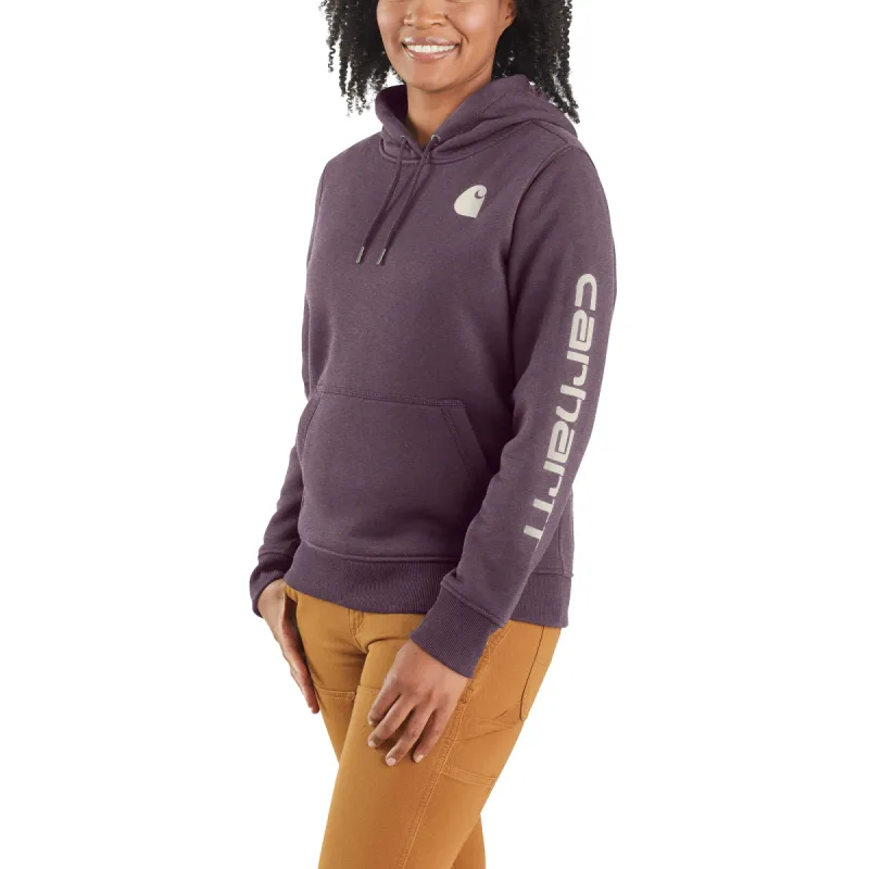 Carhartt Women's Clarksburg Graphic Sleeve Hoodie_Blackberry Heather sold by Work World