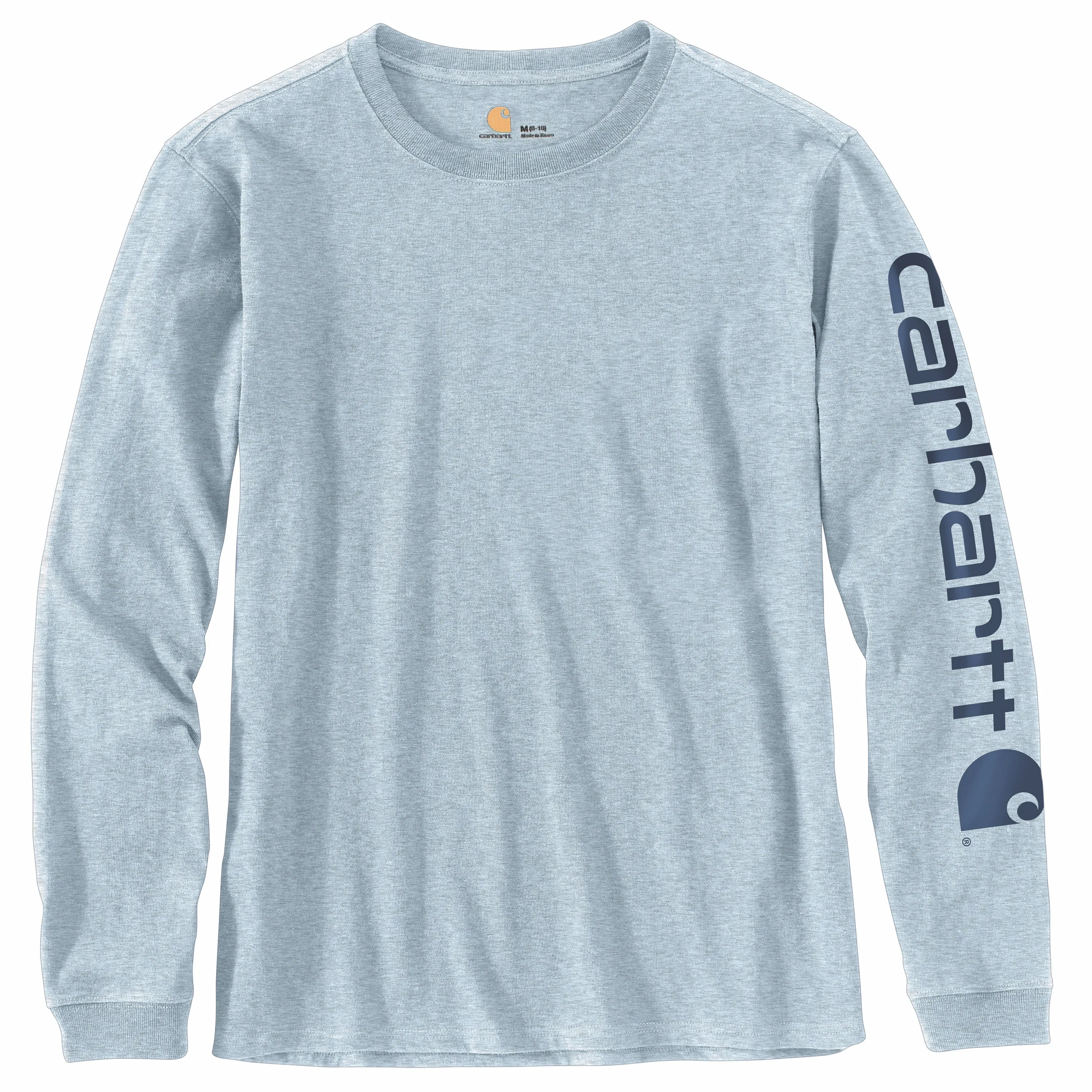 Carhartt Women's Heavyweight Long Sleeve Logo T-Shirt_Soft Blue Heather sold by Work World product image thumbnail 2