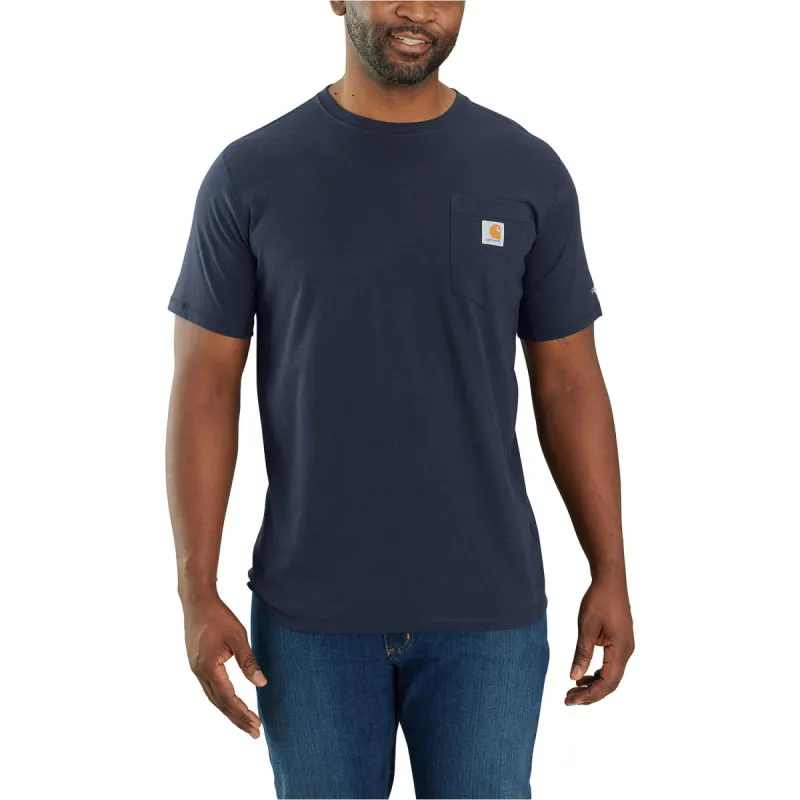 Carhartt Men's Force® Relaxed Fit Midweight Short Sleeve Pocket Tee_Navy sold by Work World