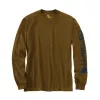 Carhartt Men's Signature Logo Long Sleeve T-Shirt_Oiled Walnut Heather sold by Work World