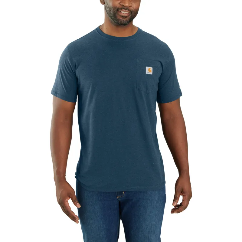 Carhartt Men's Force® Relaxed Fit Midweight Short Sleeve Pocket Tee_Light Huron Heather sold by Work World