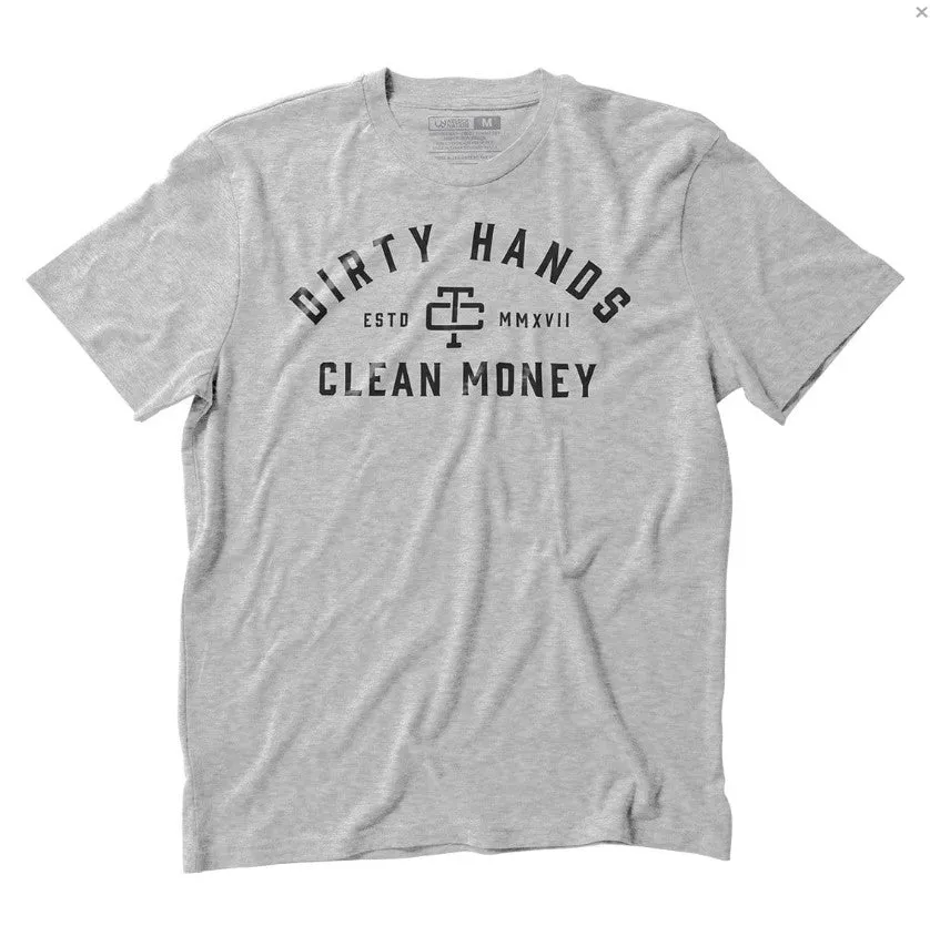 Troll Co. Men's "Dirty Hands Clean Money" Classic Short Sleeve Crewneck T-Shirt_Nickel sold by Work World