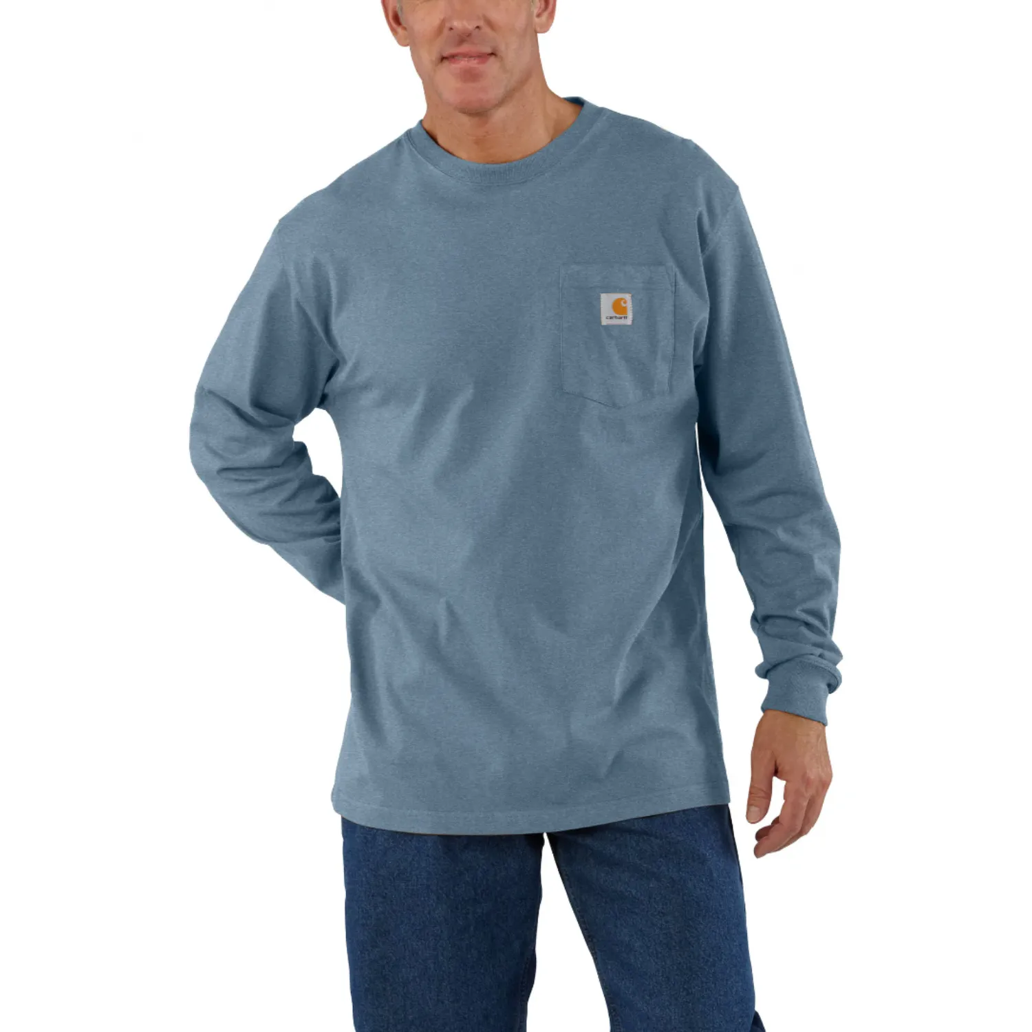 Carhartt Men's Long Sleeve Pocket T-Shirt_Thundercloud Heather sold by Work World