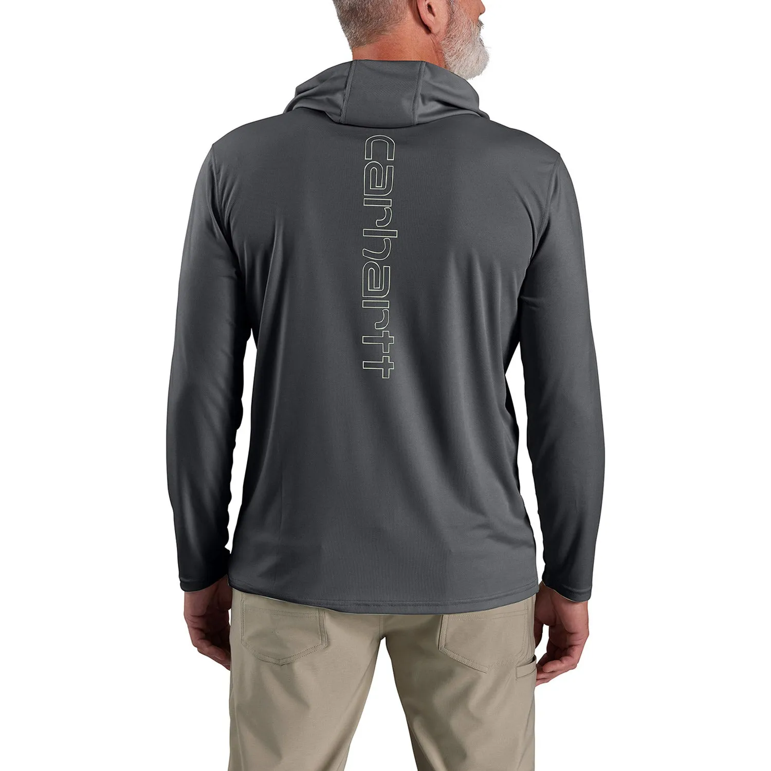 Carhartt Men's Force Sun Defender Hooded Logo Long Sleeve T-Shirt sold by Work World product image thumbnail 2