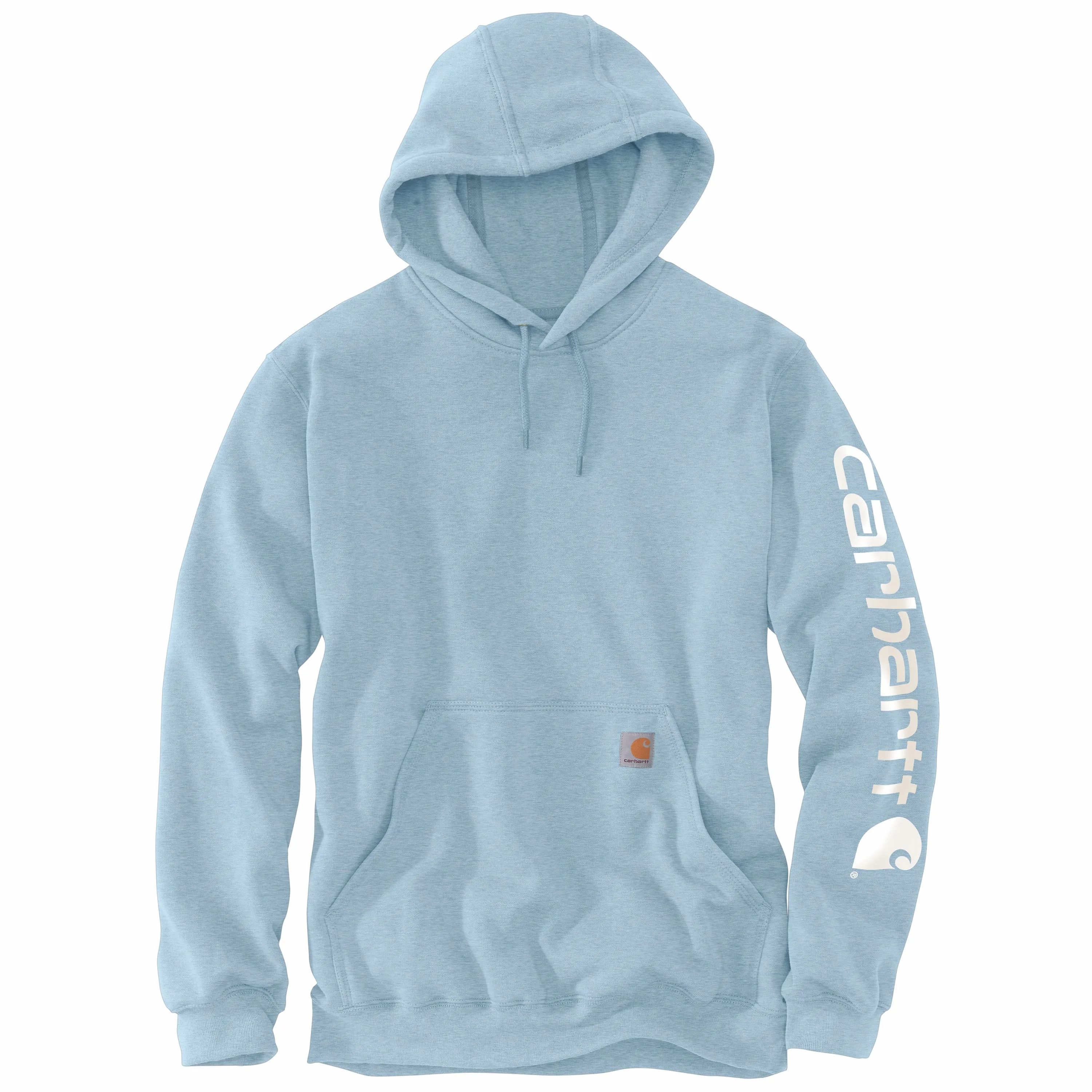 Carhartt Men's Signature Logo Hooded Pullover Sweatshirt_Tourmaline Heather sold by Work World