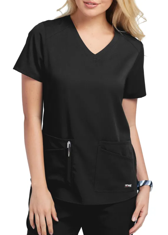Grey's Anatomy Women's Stretch Emma 4-Pocket V-Neck Scrub Top sold by Work World