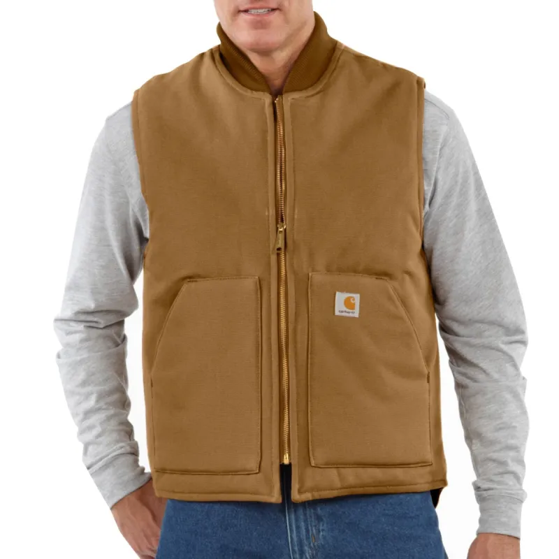 Carhartt Men's V01 Relaxed Fit Firm Duck Insulated Zip Vest sold by Work World