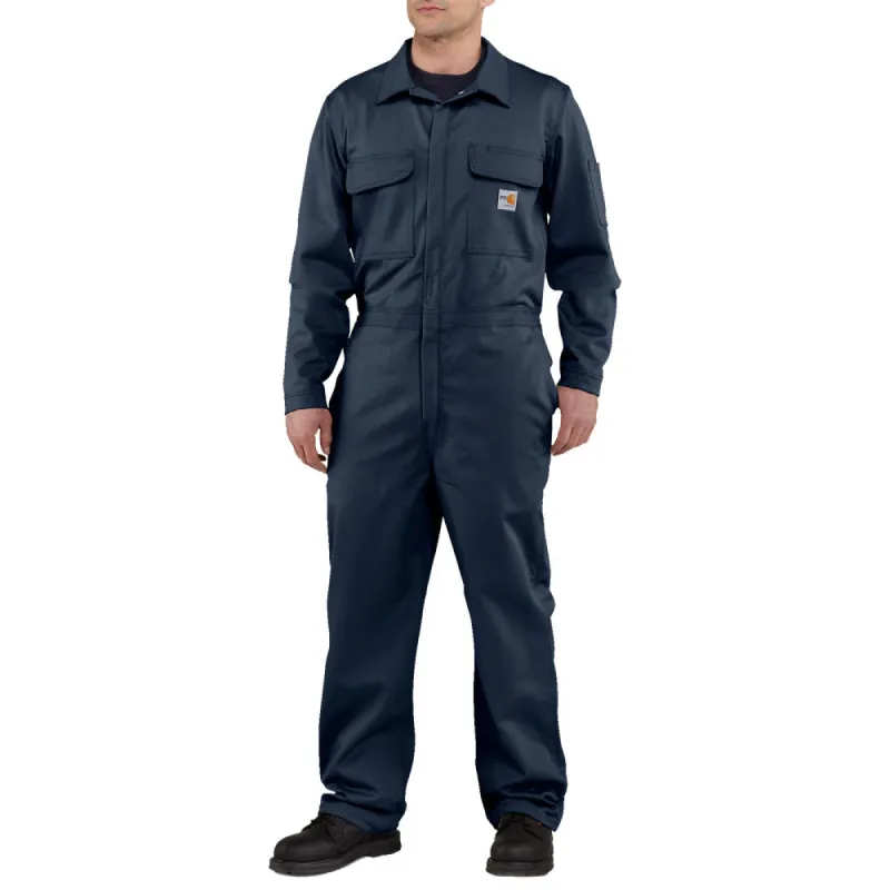 Carhartt Men's Flame Resistant Twill Coverall_Dark Navy sold by Work World