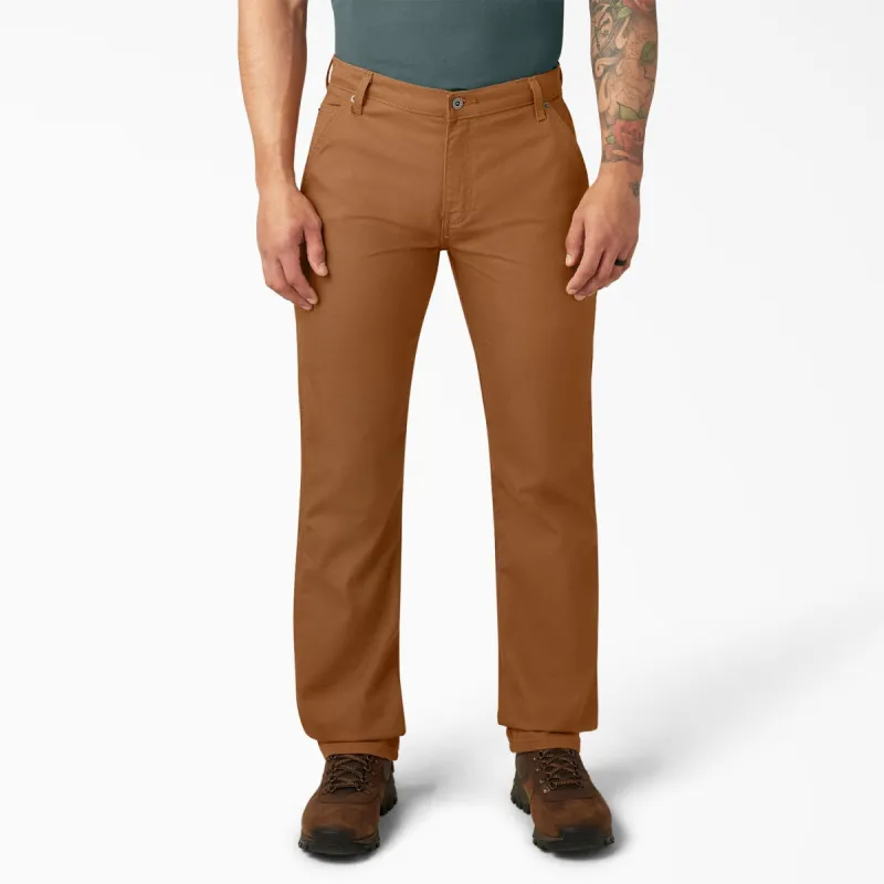 Dickies Men's FLEX Regular Fit Duck Carpenter Pant_Stonewashed Brown Duck sold by Work World