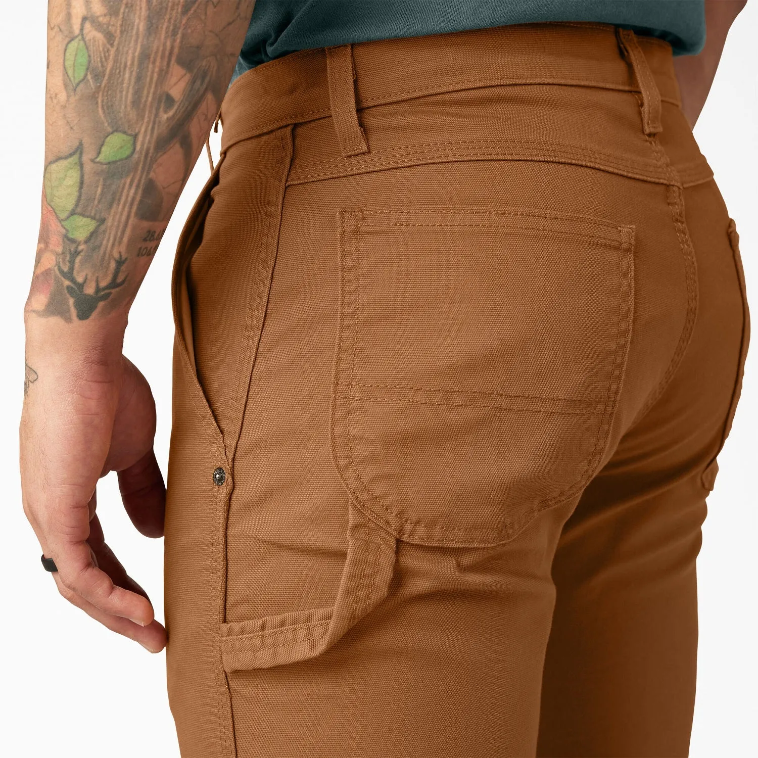 Dickies Men's FLEX Regular Fit Duck Carpenter Pant_Stonewashed Brown Duck sold by Work World product image thumbnail 3