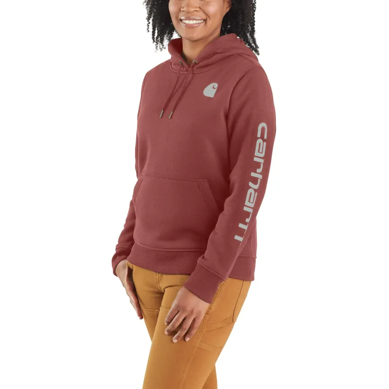 Carhartt Women's Clarksburg Graphic Sleeve Hoodie_Sable sold by Work World
