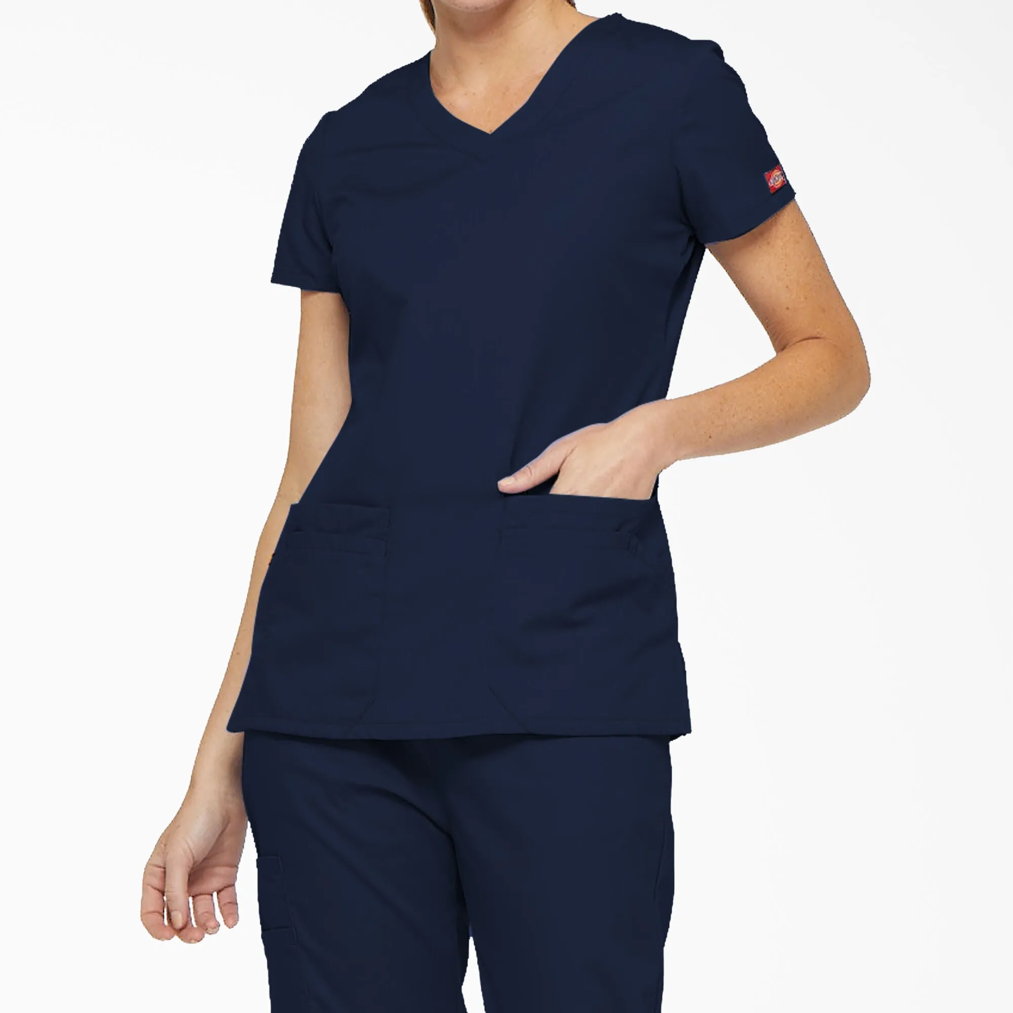 Dickies Women's EDS Signature V-Neck Scrub Top_Navy sold by Work World product image thumbnail 3