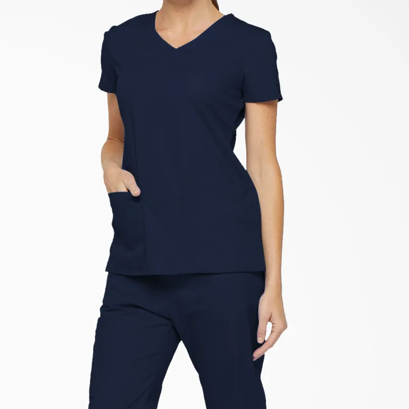 Dickies Women's EDS Signature V-Neck Scrub Top_Navy made by Dickies