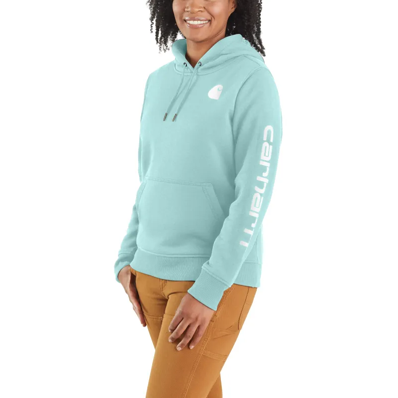 Carhartt Women's Clarksburg Graphic Sleeve Hoodie_Pastel Turquoise sold by Work World