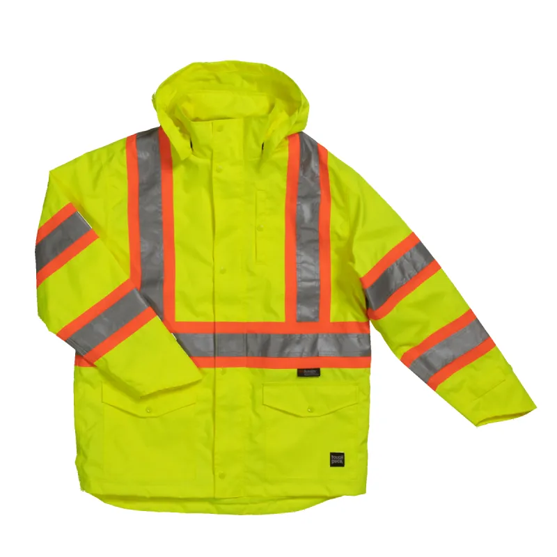 Tough Duck C3 Hi-Vis Waterproof Snap-Front Safety Rain Jacket sold by Work World