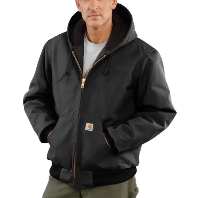 Carhartt Men's Flannel Lined Firm Duck Insulated Zip Hooded Jacket sold by Work World