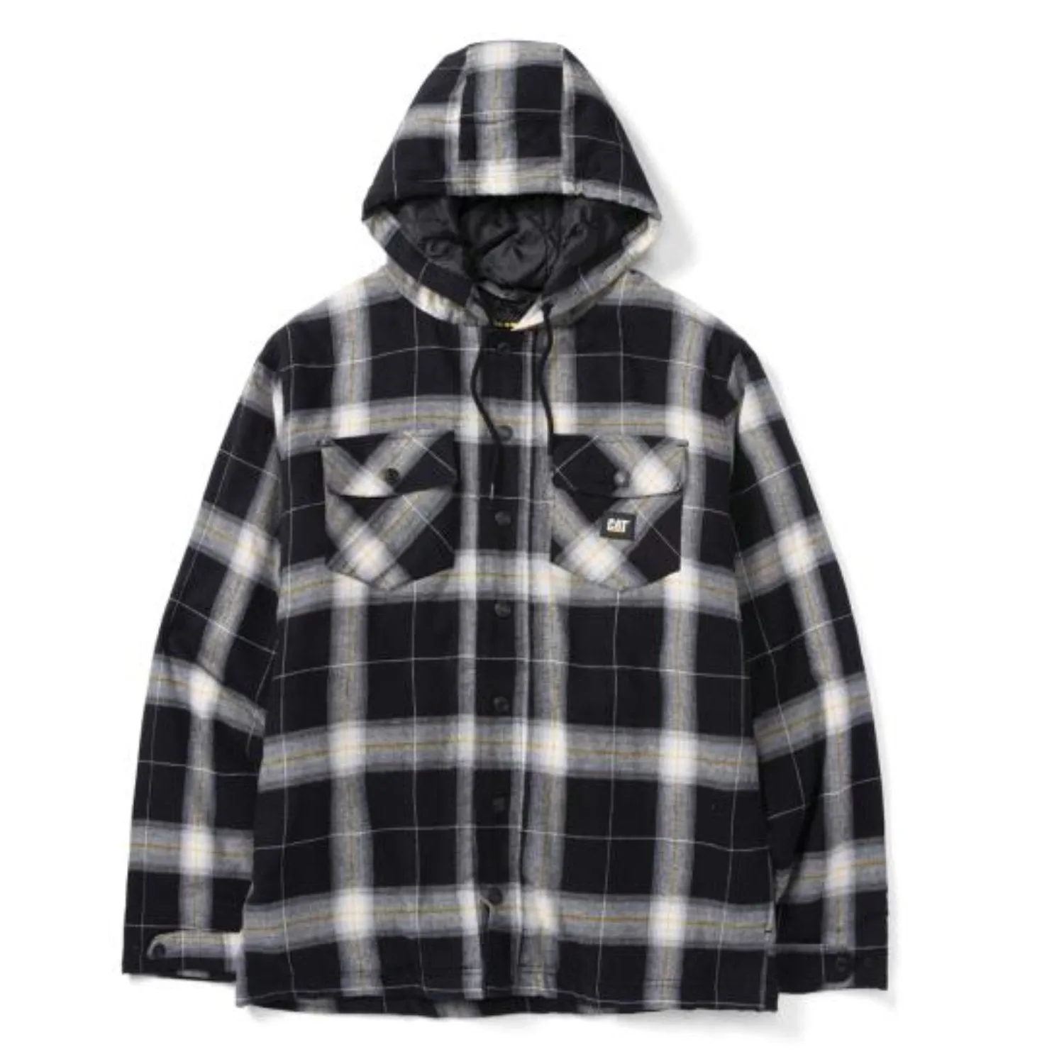 CAT Men's Hooded Flannel Snap-Front Shirt Jacket sold by Work World
