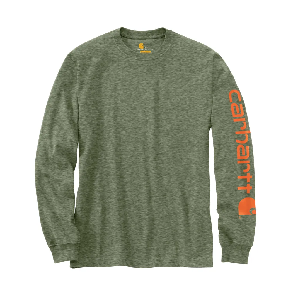 Carhartt Men's Signature Logo Long Sleeve T-Shirt_Olivine Heather sold by Work World product image thumbnail 2