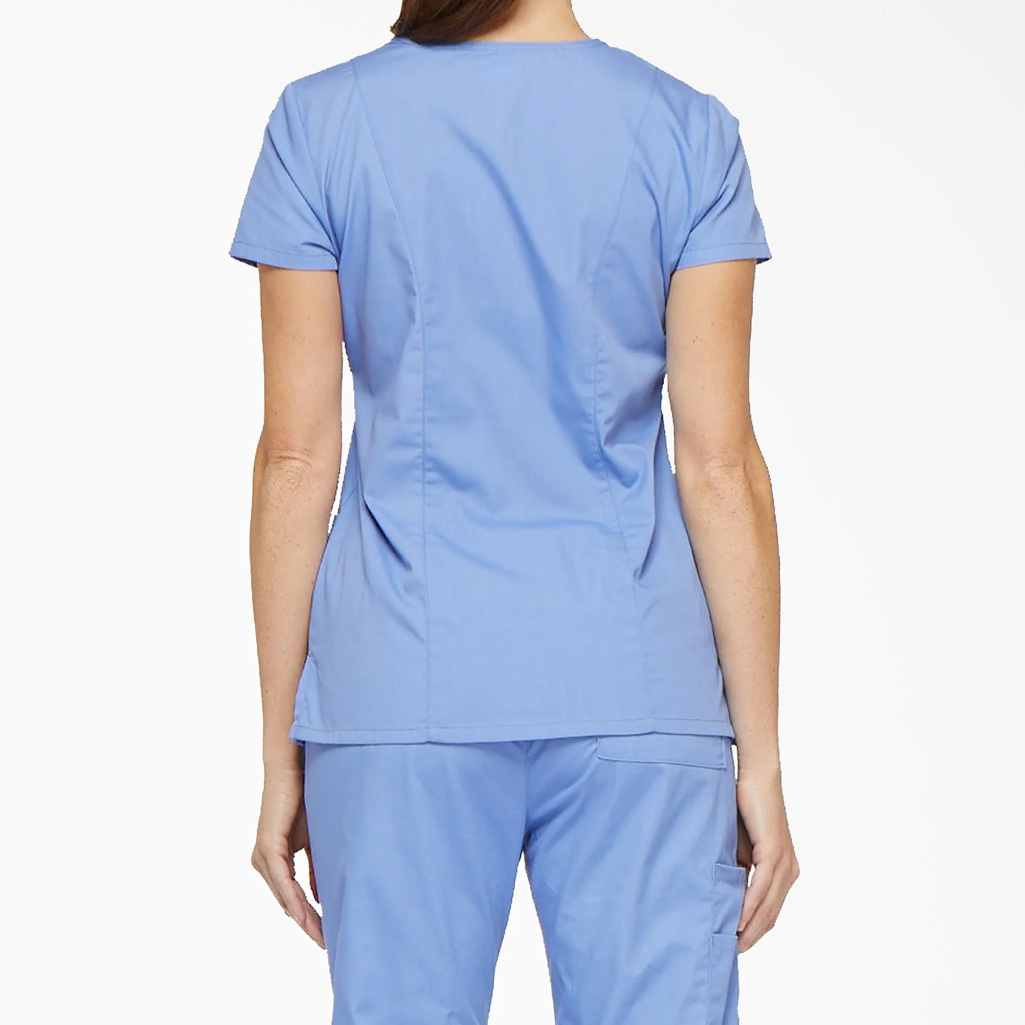 Dickies Women's EDS Signature V-Neck Scrub Top_Ciel Blue sold by Work World product image thumbnail 3