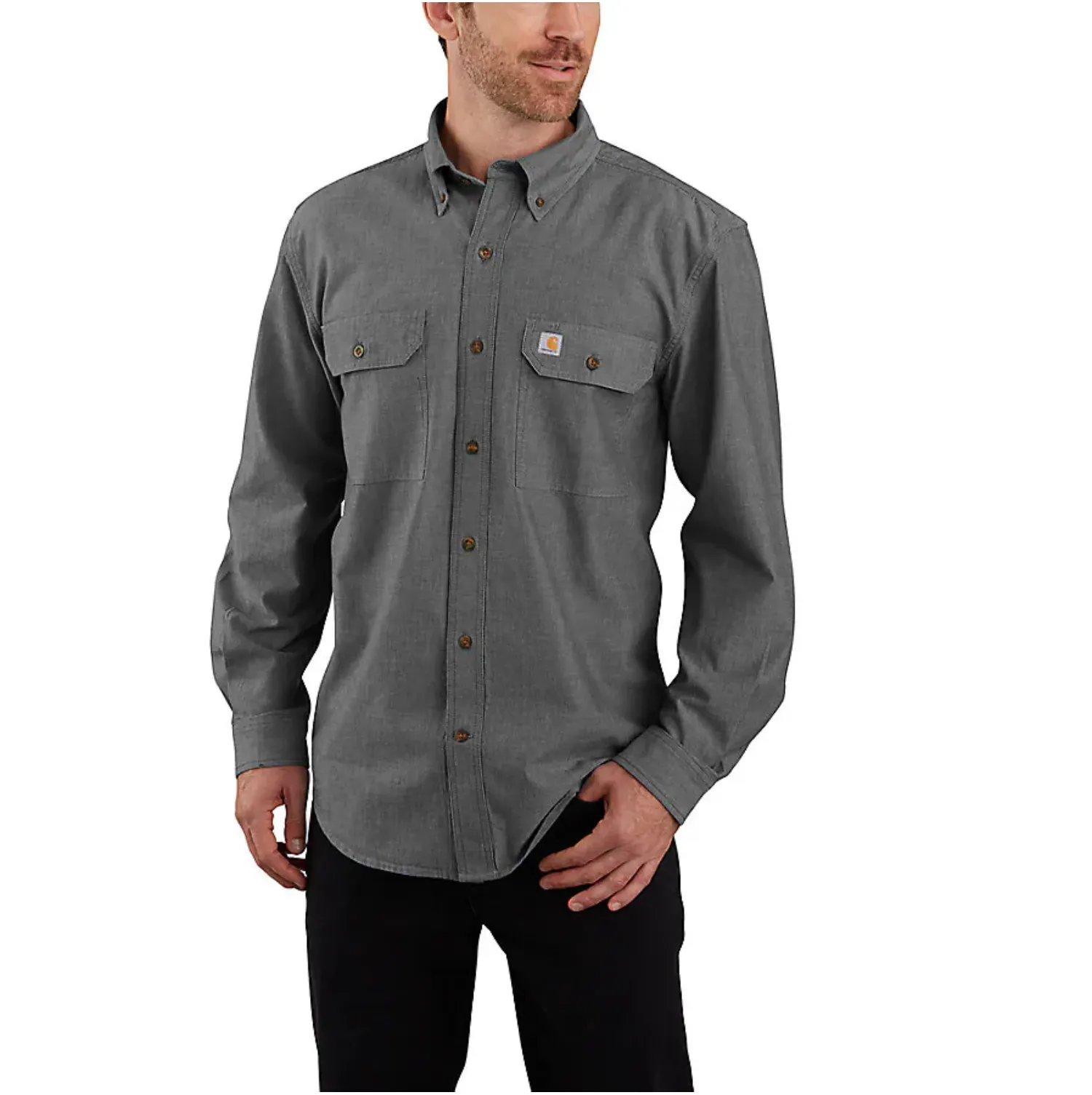 Carhartt Men's Midweight Chambray Buton-Down Long Sleeve Work Shirt sold by Work World product image thumbnail 3