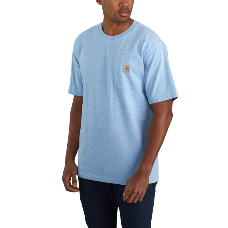 Carhartt Men's Short Sleeve Pocket T-Shirt_Powder Blue Nep sold by Work World