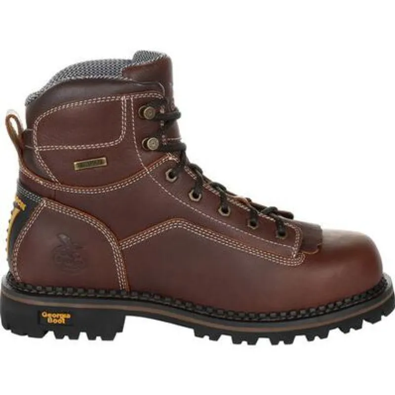 Georgia Boot Men's AMP LT 6"  Waterproof EH Low Heel Soft Toe Logger Boot sold by Work World