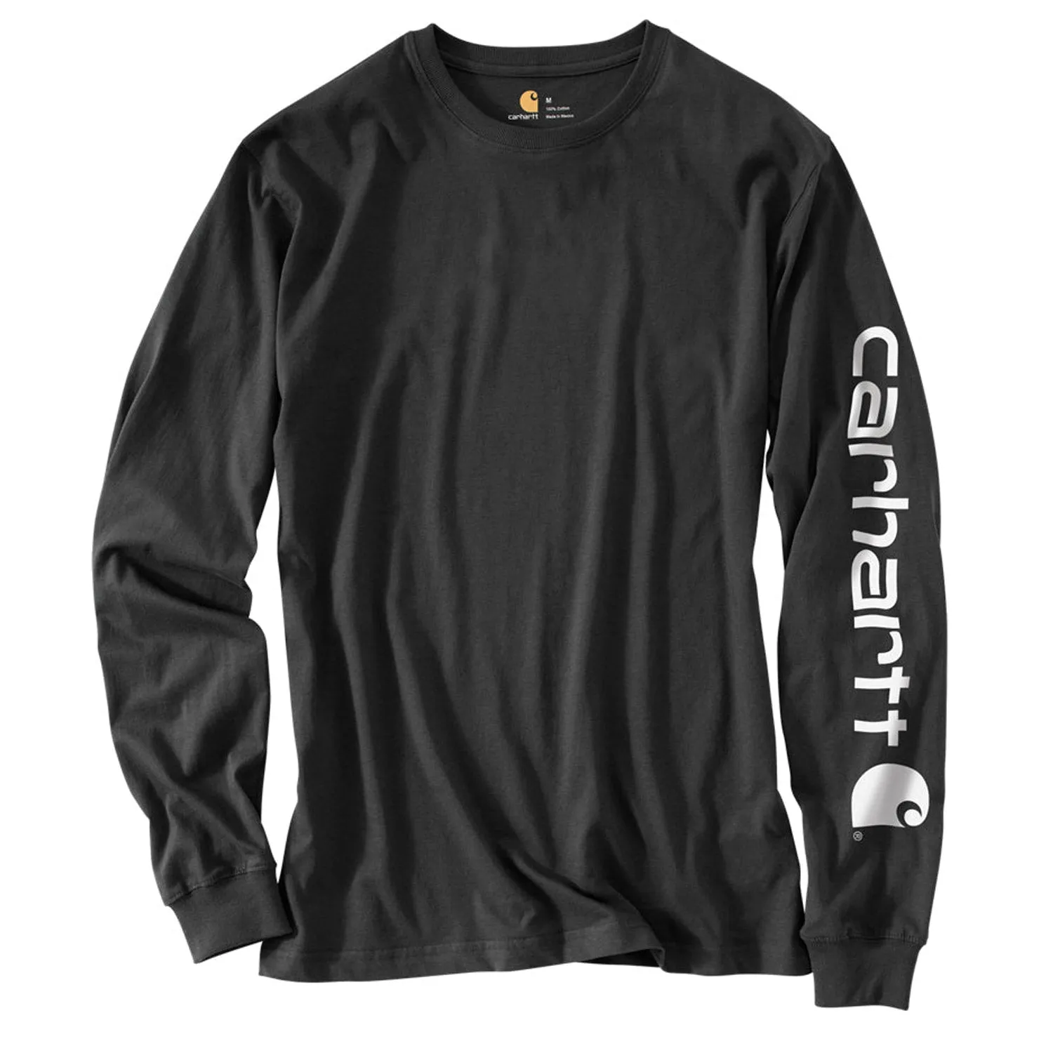 Carhartt Men's Signature Logo Long Sleeve T-Shirt_Black sold by Work World