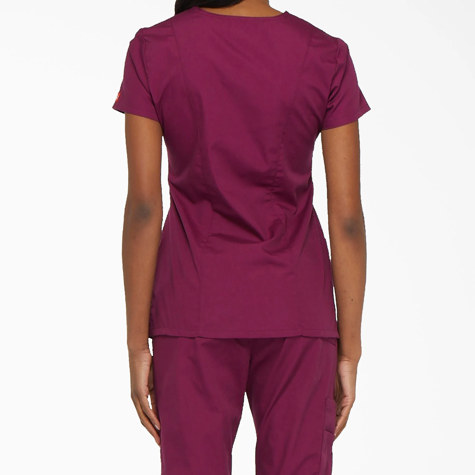 Dickies Women's EDS Signature V-Neck Scrub Top_Wine sold by Work World product image thumbnail 3