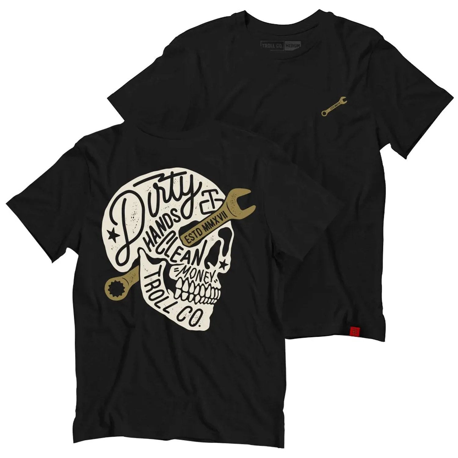 Troll Co. Men's Molten "Dirty Hands Clean Money" Short Sleeve T-Shirt sold by Work World