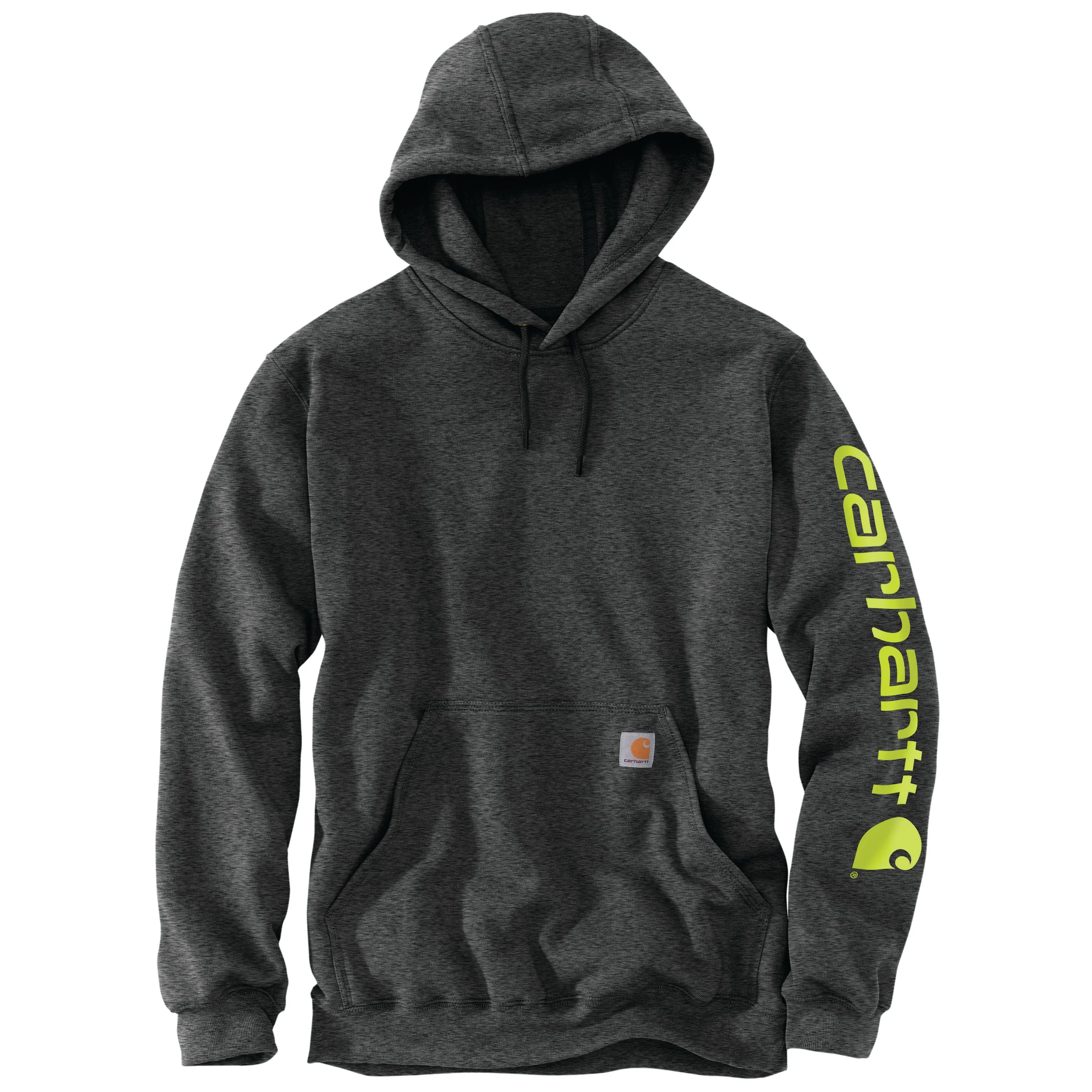 Carhartt Men's Signature Logo Hooded Pullover Sweatshirt_Carbon Heather sold by Work World product image thumbnail 2