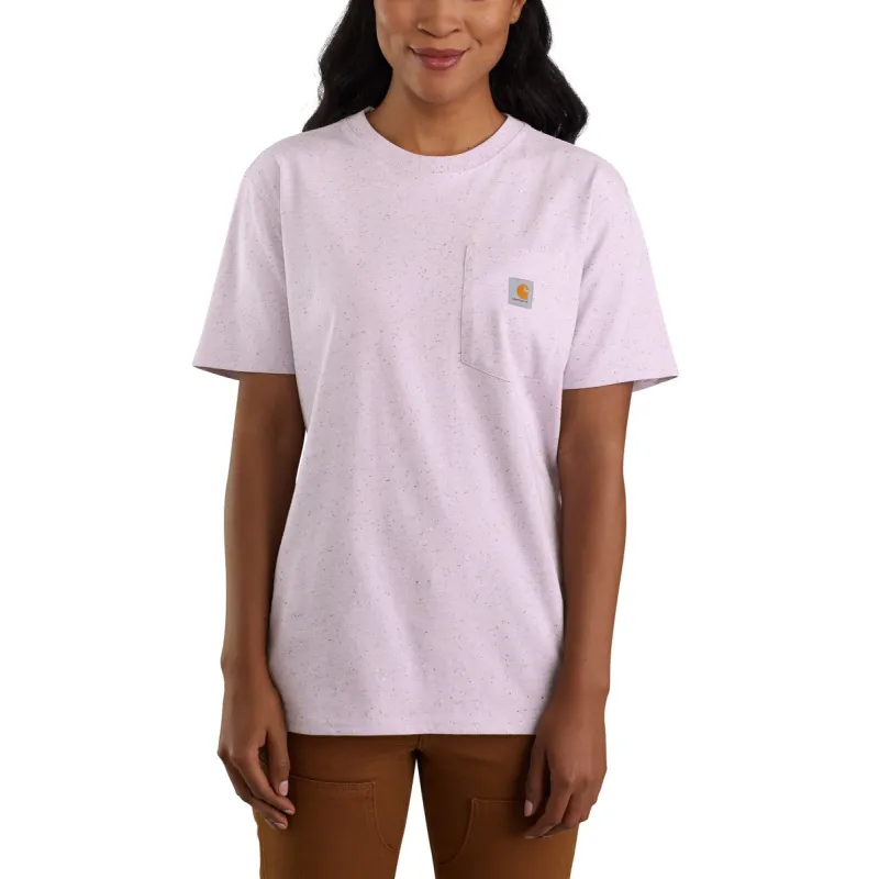 Carhartt Women's Short Sleeve Pocket T-Shirt_Amethyst Fog Nep sold by Work World