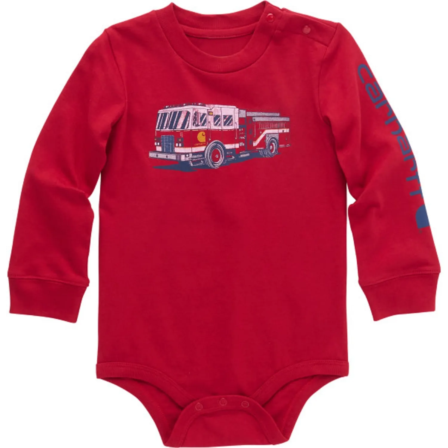 Carhartt Boys' Fire Truck Graphic Long Sleeve Bodysuit sold by Work World