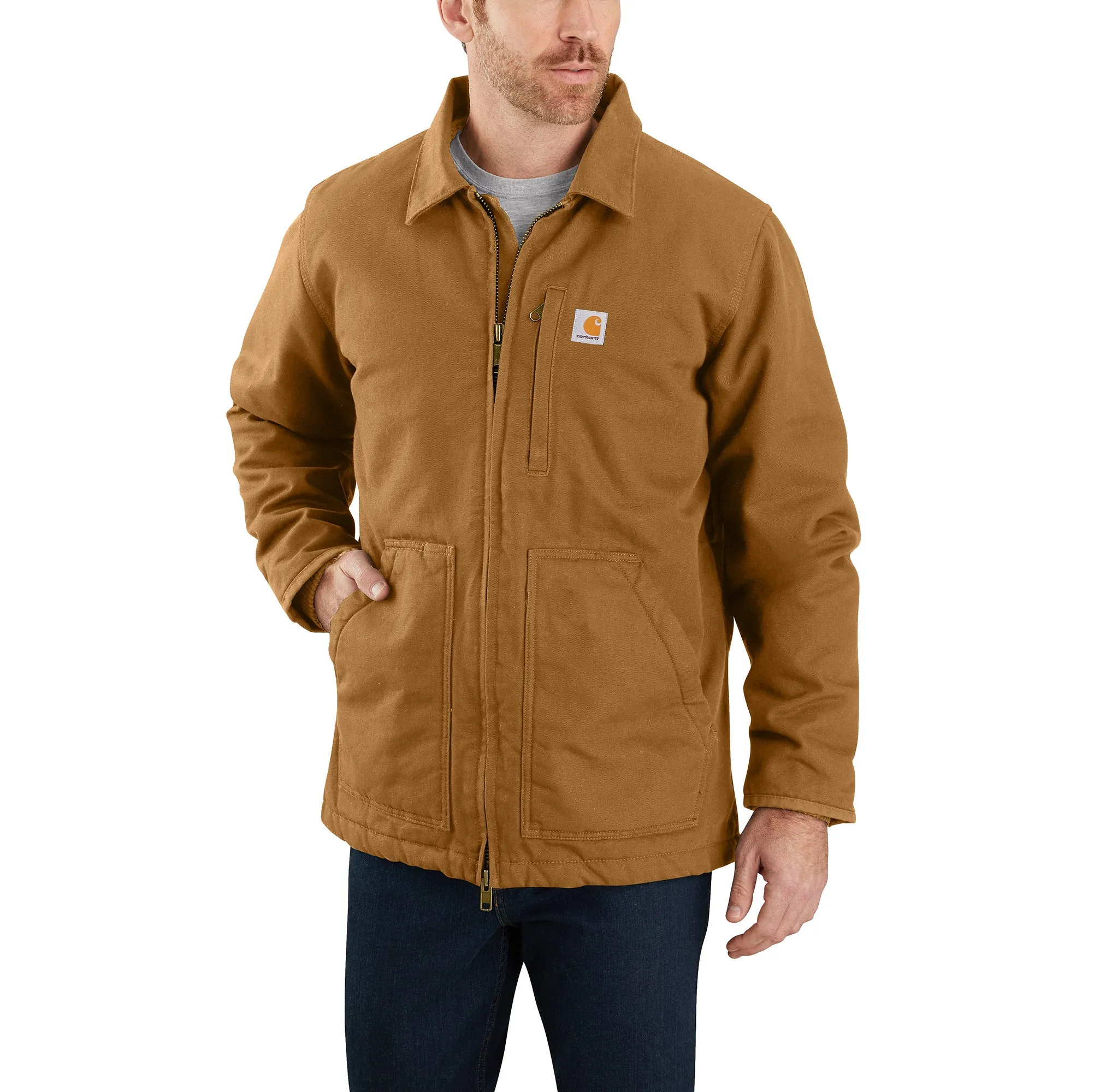 Carhartt Men's Loose Fit Washed Duck Sherpa-Lined Coat sold by Work World product image thumbnail 3