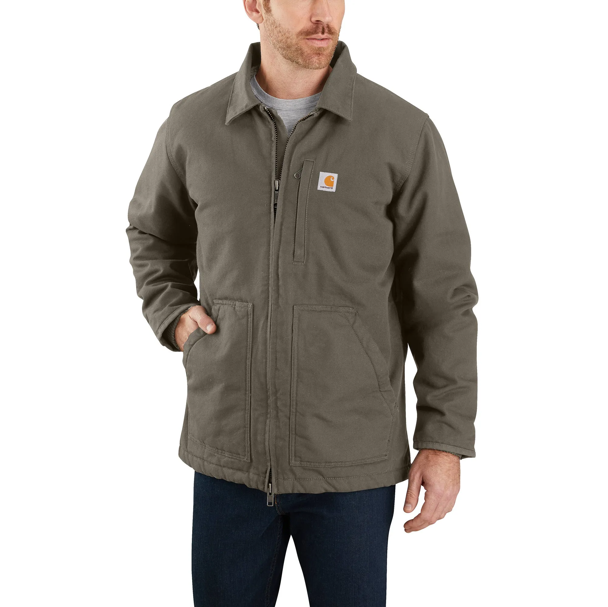 Carhartt Men's Loose Fit Washed Duck Sherpa-Lined Coat sold by Work World product image thumbnail 5