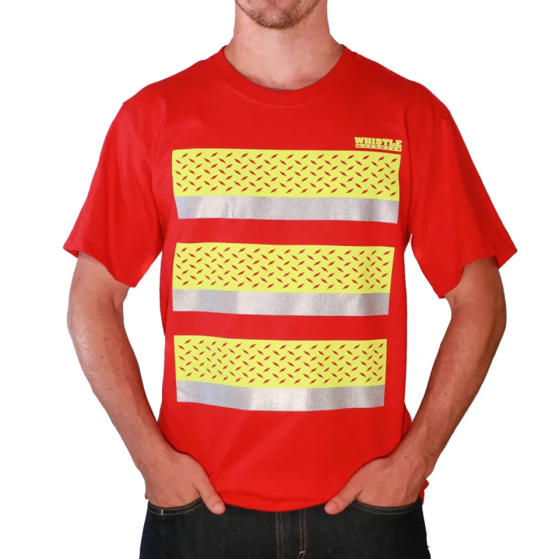 Whistle Workwear Safety Diamond Plate Short Sleeve T-Shirt_Deep Red sold by Work World