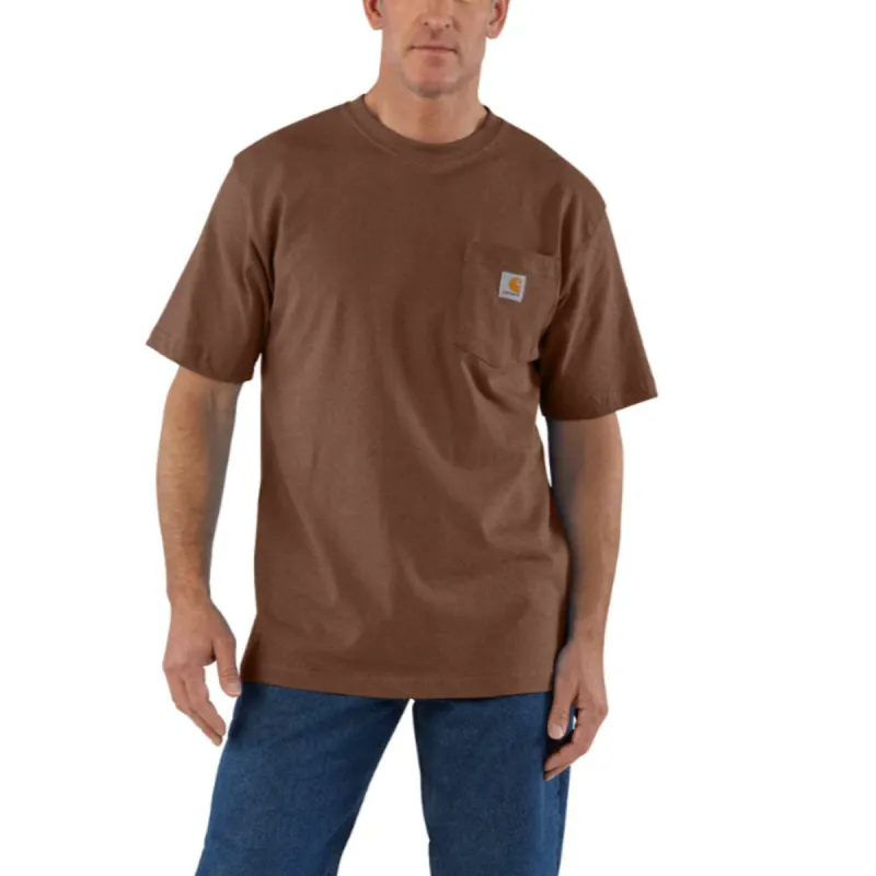 Carhartt Men's Short Sleeve Pocket T-Shirt_Mocha Heather sold by Work World