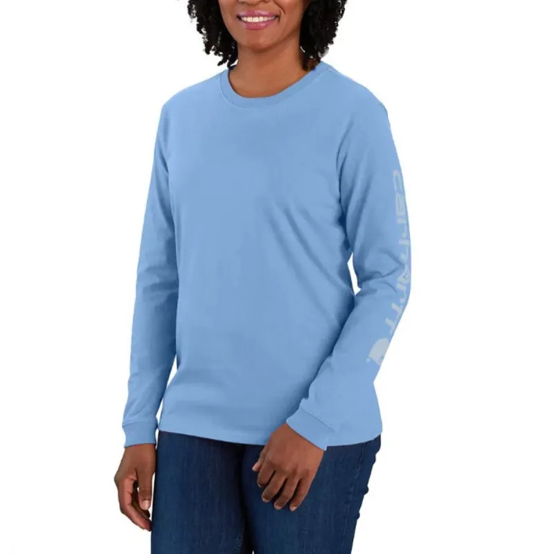 Carhartt Women's Heavyweight Long Sleeve Logo T-Shirt_Skystone sold by Work World