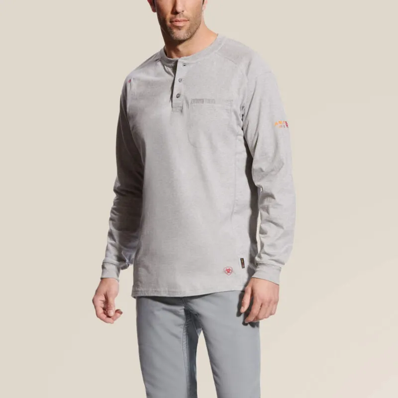 Ariat Men's FR Chest Pocket Long Sleeve Henley sold by Work World
