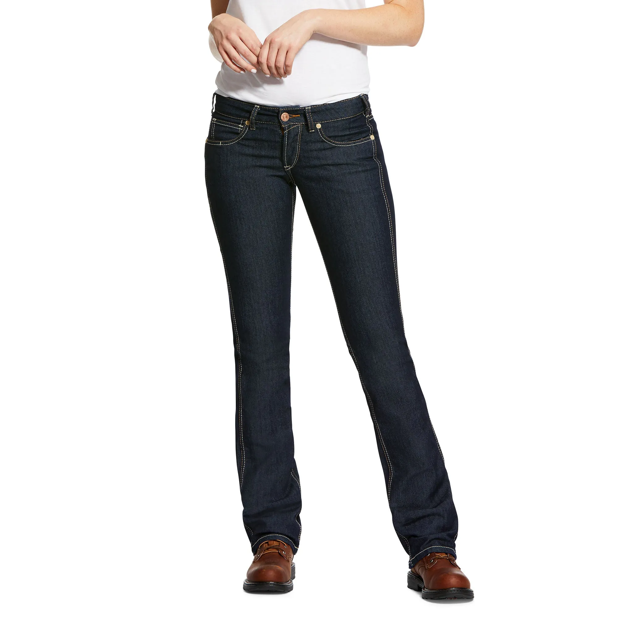 Ariat Women's Rebar DuraStretch Raven Denim Pant sold by Work World