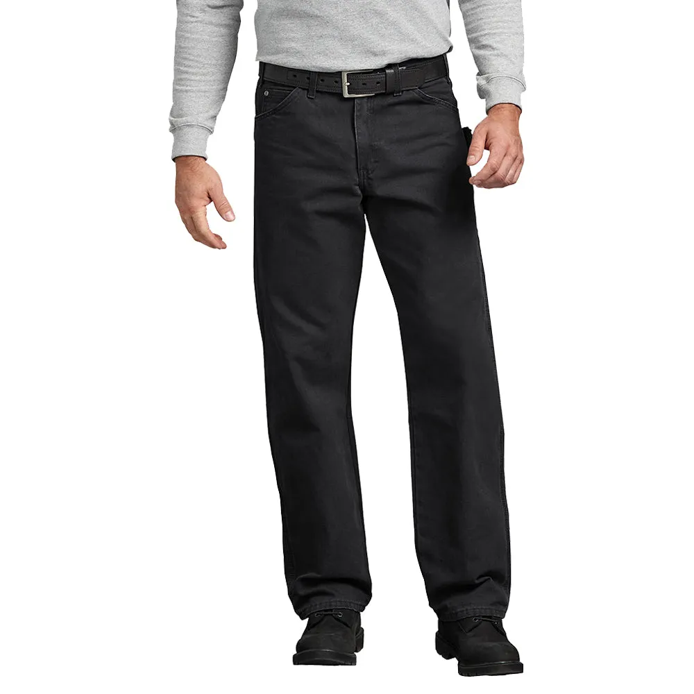 Dickies Men's Relaxed Fit Straight Leg Carpenter Duck Jean_Rinsed Black sold by Work World