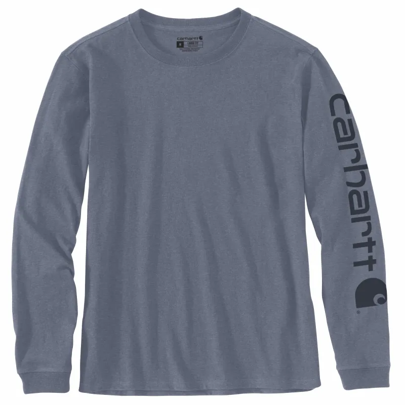 Carhartt Women's Heavyweight Long Sleeve Logo T-Shirt_Folkstone Gray Heather sold by Work World