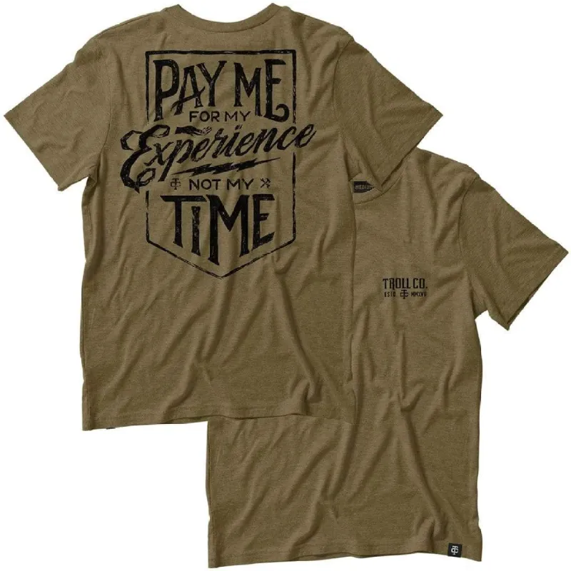 Troll Co. Men's "Pay Me for My Experience Not My Time" Short Sleeve T-Shirt sold by Work World
